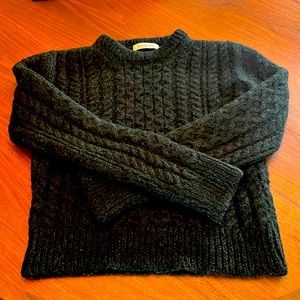 &daughter. Alpaca - HunterGreen cable crew knit sweater
